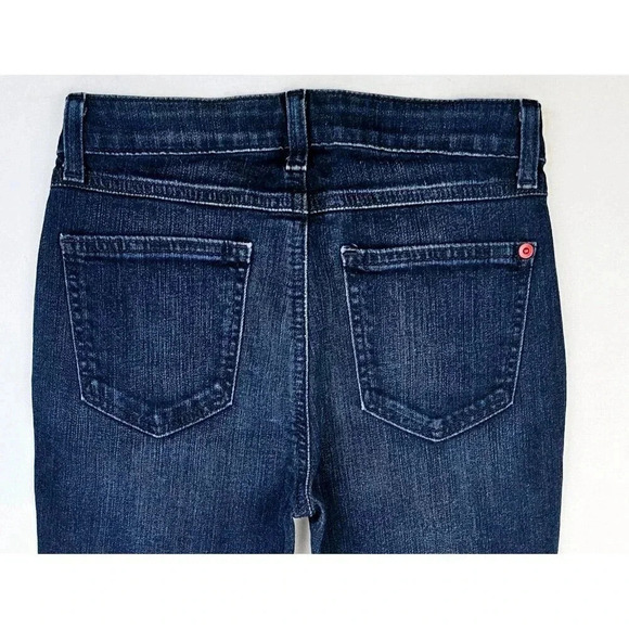 Spanx Size 24X33 Women's The Slim-X Straight Blue Denim Red Rivet Logo Jeans - Picture 10 of 13